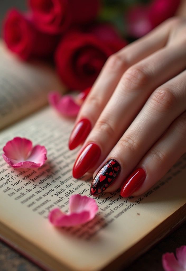 14 Gothic Nail Ideas That Will Make Every Book Lover's Heart Skip a Beat - 2. Blood-Red Romance