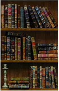 Self-Adhesive Vintage Bookshelf Peel-Stick Wallpaper Backsplash Shelf Li...