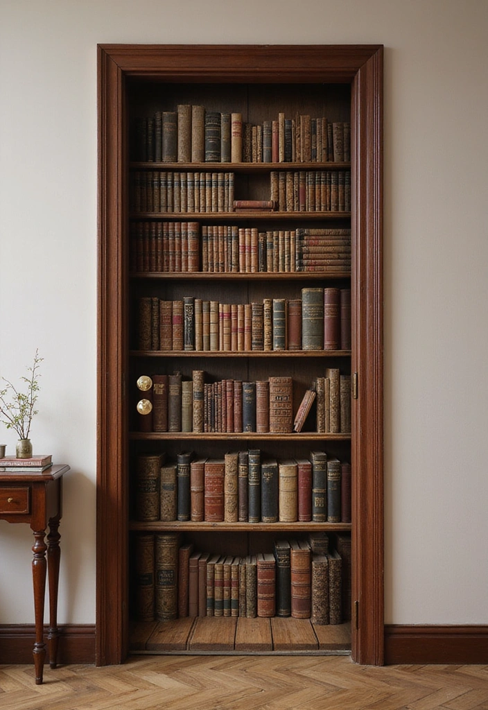 10 Door Mural Ideas for Book Lovers That Will Transform Your Home Into a Literary Wonderland! - 4. Vintage Library Aesthetic