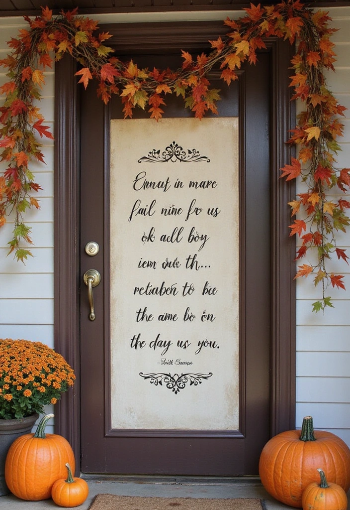 17 Enchanting Fall Door Decor Ideas for Book Lovers That Will Make Your Neighbors Jealous! - 3. Literary Quote Door Sign