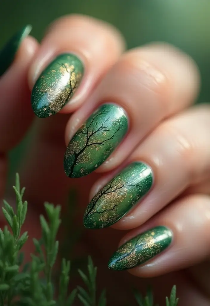 9 Romantic Bookish Valentine’s Day Nail Designs You’ll Want to Wear All Month - 4. Enchanted Forest Readings