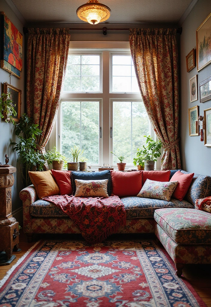 15 Maximalist Home Office Ideas for Book Lovers That'll Inspire Your Next Reading Nook! - 4. Layered Textiles and Patterns