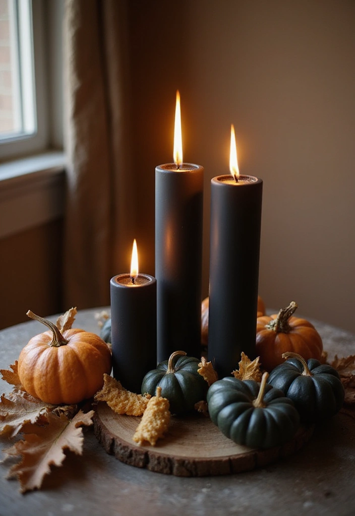 18 Chic Halloween Bedroom Decor Ideas for Book Lovers  - 2. Elegant Candle Arrangements