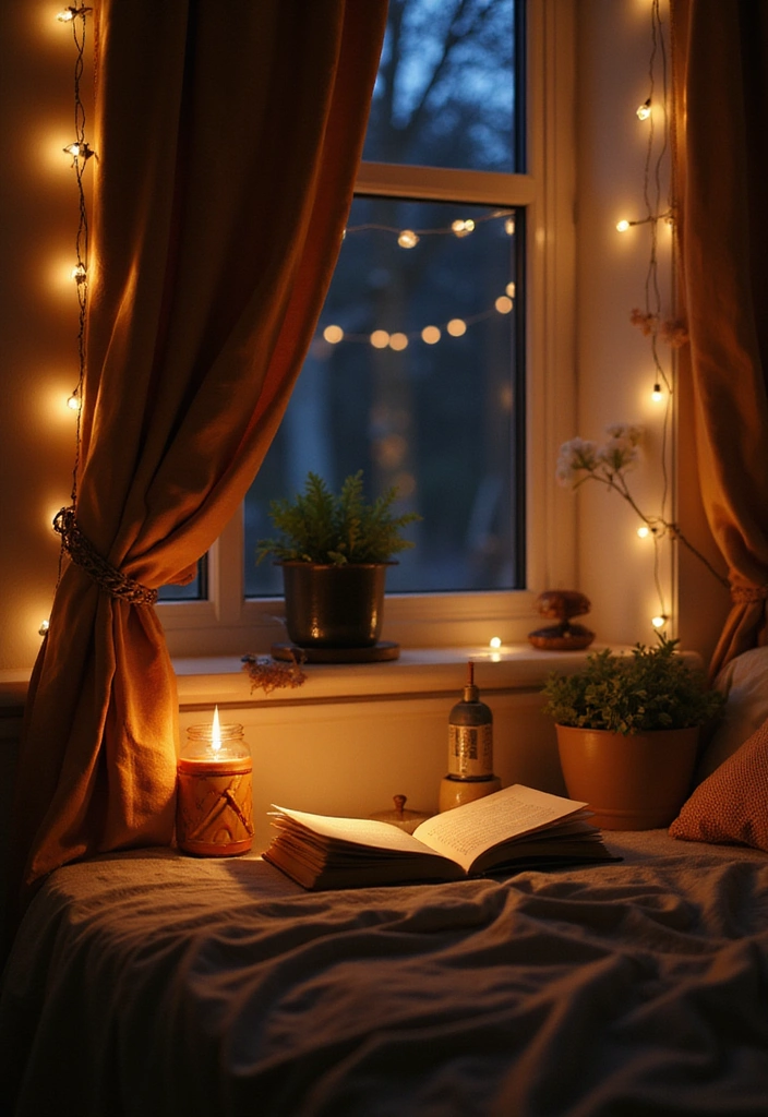 18 Must-Try Fall Bedroom Decor Ideas for Book Lovers (Don't Miss #15!) - 4. Warm Lighting