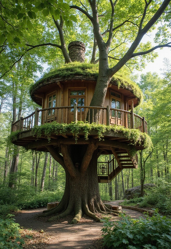 16 Unique Treehouse Designs Perfect for Book Lovers - 13. The Earthy Eco-Friendly Tree House