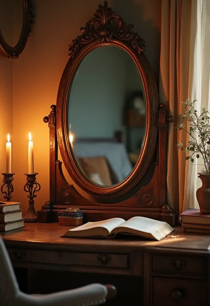 12 Stylish Bedroom Vanity Ideas for Book Lovers - 1. The Classic Literary Nook
