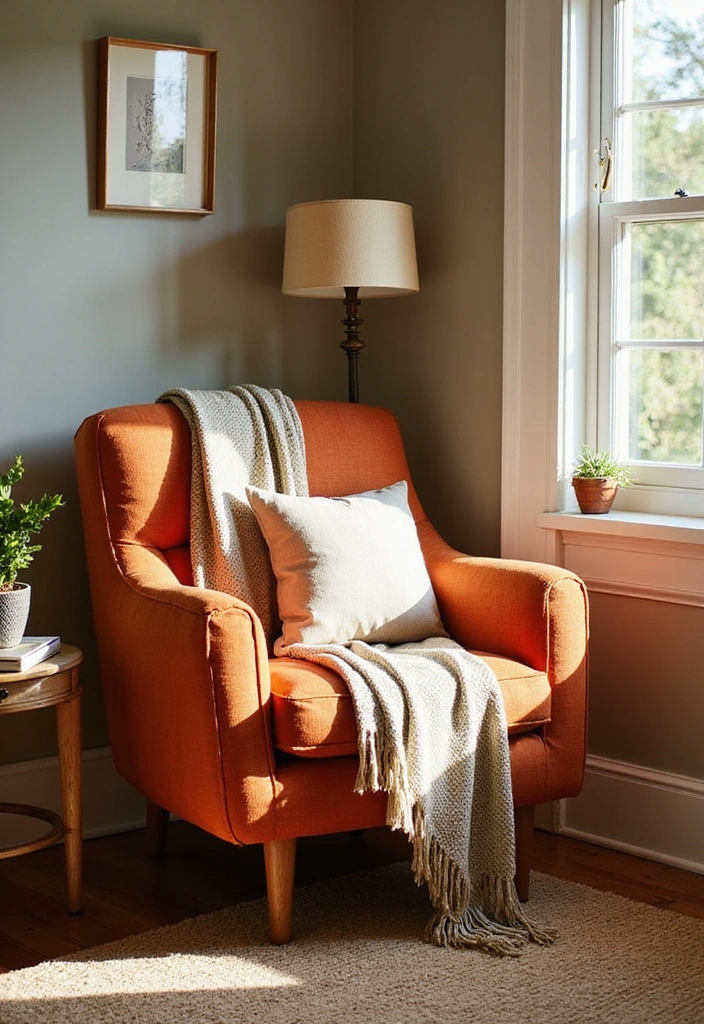 15 Mid-Century Book Nook Decor Ideas That'll Make You Want to Curl Up with a Classic! - 2. Cozy Lounge Chair