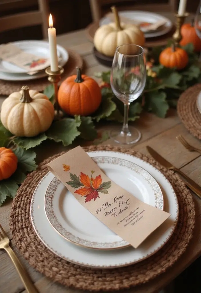 11 Thanksgiving Decor Ideas for Book Lovers That Will Make Your Home a Cozy Retreat! - 11. Seasonal Bookmarks as Place Cards