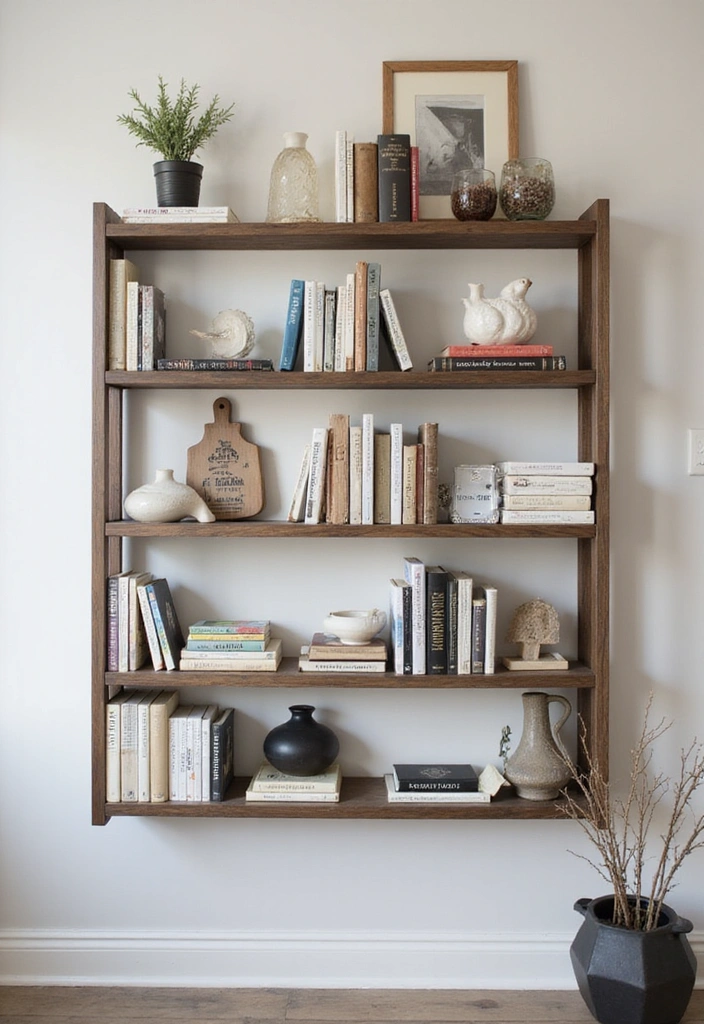 15 Mid-Century Book Nook Decor Ideas That'll Make You Want to Curl Up with a Classic! - 13. Wall-mounted Bookcases