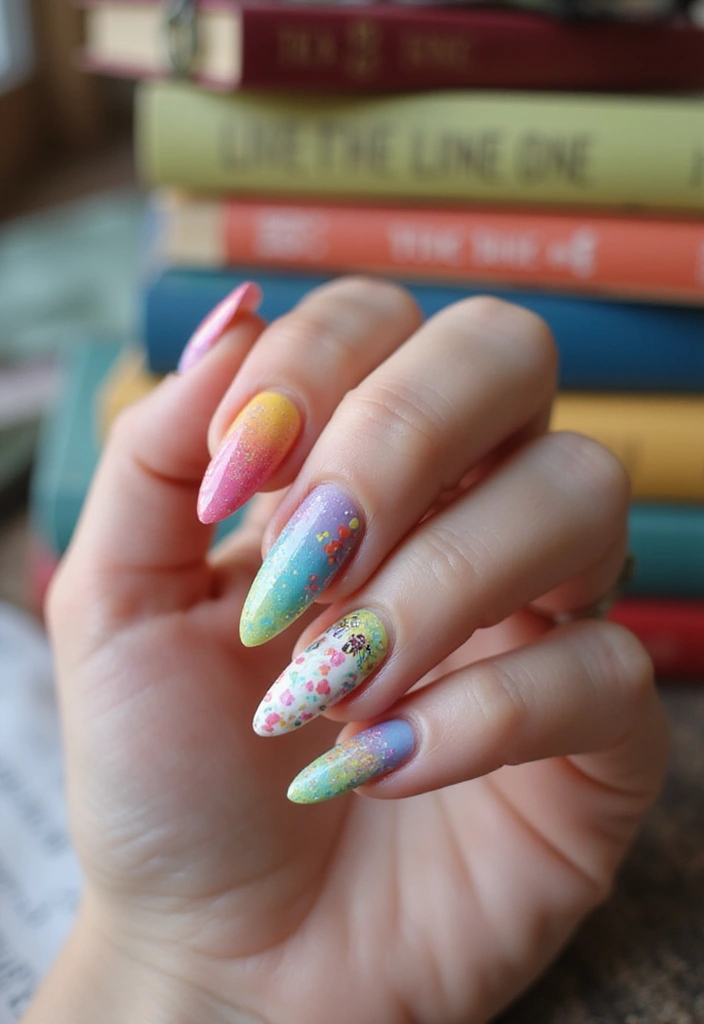 9 Cute Birthday Nail Ideas Every Book Lover Will Love - 2. Whimsical Bookmarks