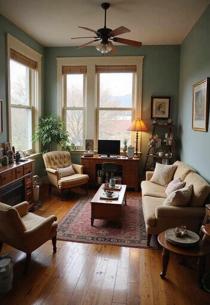 15 Maximalist Living Room Ideas That Every Book Lover Will Adore (You Won't Believe #7!) - 14. Vintage Finds and Thrifted Treasures