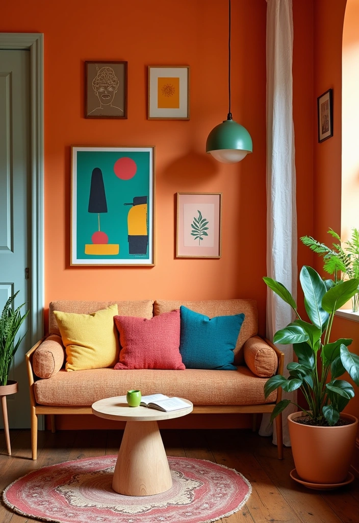 15 Mid-Century Book Nook Decor Ideas That'll Make You Want to Curl Up with a Classic! - 10. Color Palettes that Pop