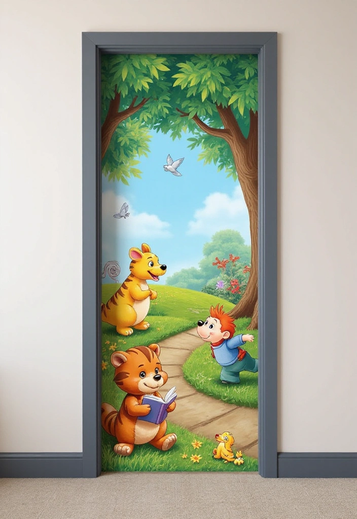 10 Door Mural Ideas for Book Lovers That Will Transform Your Home Into a Literary Wonderland! - 5. Children’s Book Murals