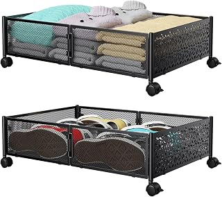 Under Bed Storage Containers with Wheels, Under Bed Shoe Storage Organiz...