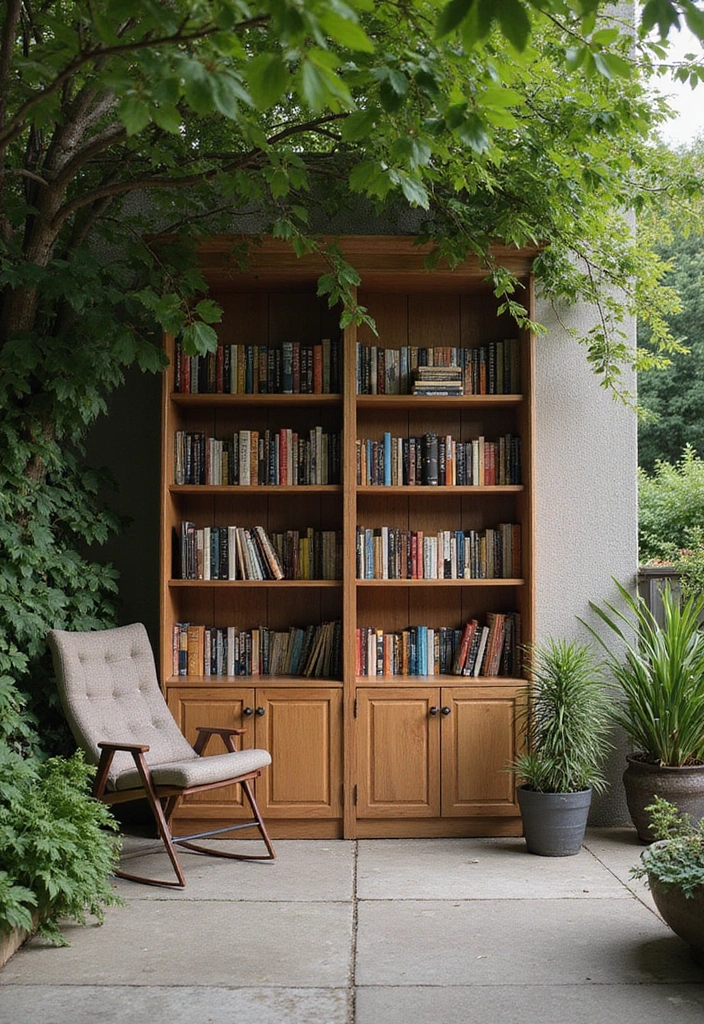 11 Minimalist Garden Nook Ideas for Bookworms (Elegance Meets Comfort!) - 5. The Minimalist Library
