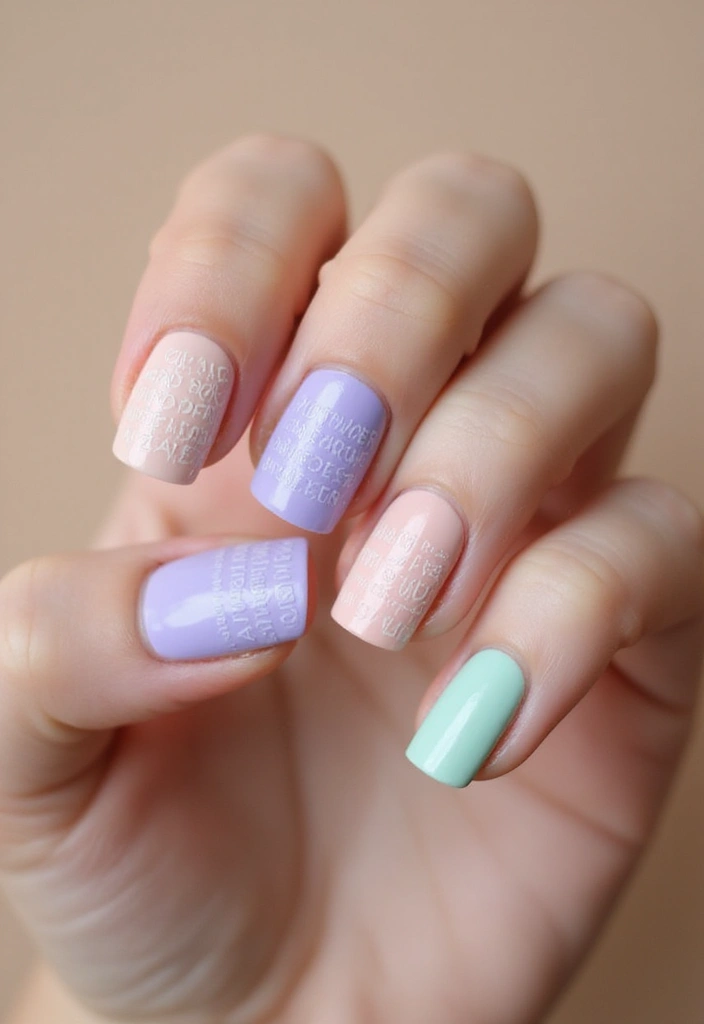 15 Personalized Square Nail Inspo for Every Book Lover (You’ll Be Inspired by #13!) - 8. Embossed Book Quotes