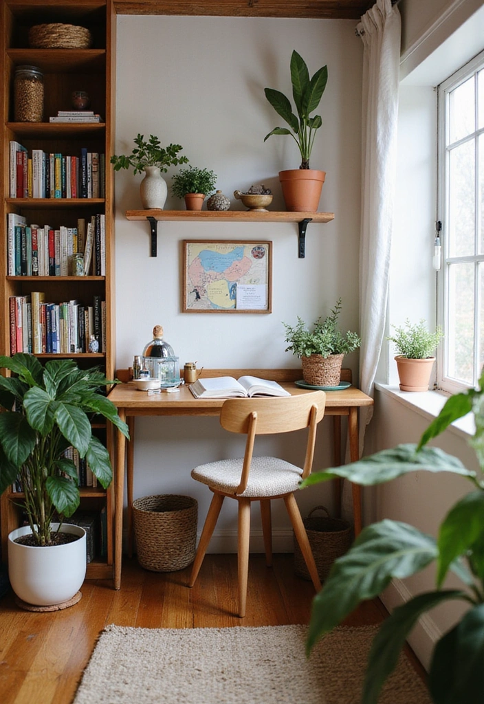 25 Cottagecore Book Nook Inspirations That Will Make You Dream of Reading! - 21. Craft Station for Creativity