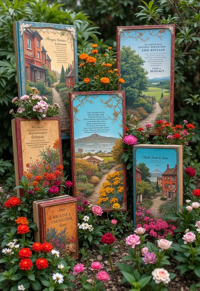 10 DIY Backyard Garden Projects Every Book Lover Will Enjoy - 6. Reading-Themed Garden Art