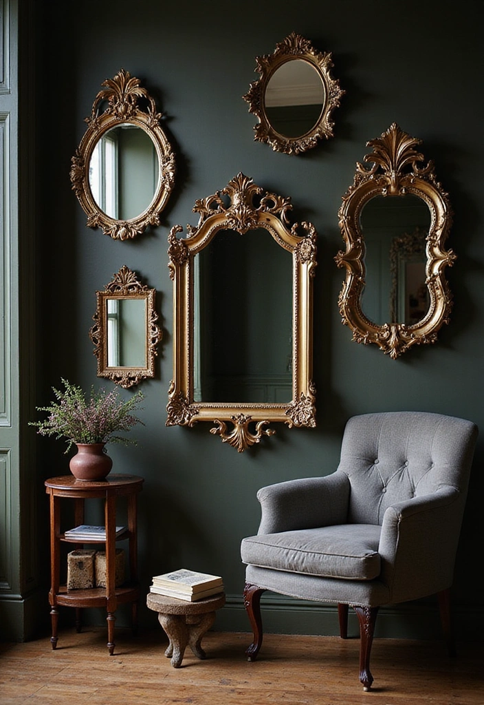 15 Dark Feminine Room Decor Ideas That Will Make Book Lovers Swoon! - 12. Elegant Mirrors