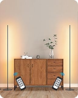 EDISHINE LED Corner Lamp, Set of 2 Minimalist Dimmable Tall Light with R...