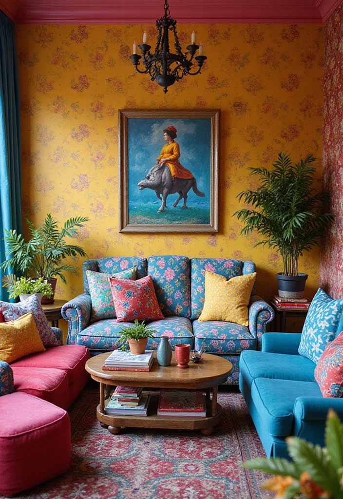 16 Book Lover's Living Room Ideas That Will Inspire Your Next Home Makeover! - 7. Bright Colors and Playful Patterns