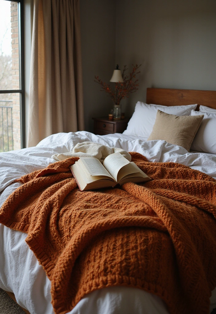 18 Chic Halloween Bedroom Decor Ideas for Book Lovers  - 7. Cozy Knitted Throws