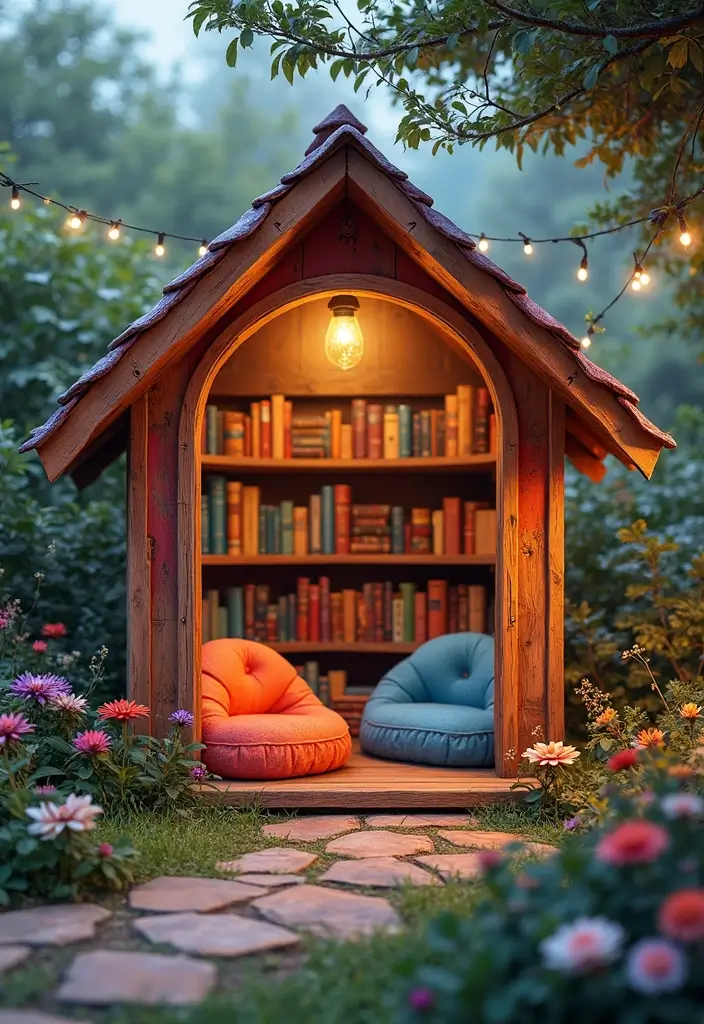 14 Enchanting Small Garden Shed Ideas for Bookworms (Get Inspired! - 3. The Whimsical Fairy Tale Shed