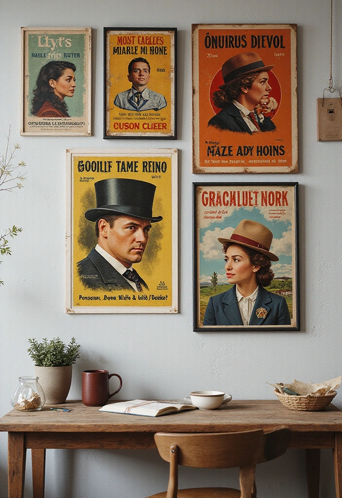 16 Retro Wall Decor Ideas for Book Lovers That Will Inspire Your Next Read! - 3. Retro Posters of Classic Novels