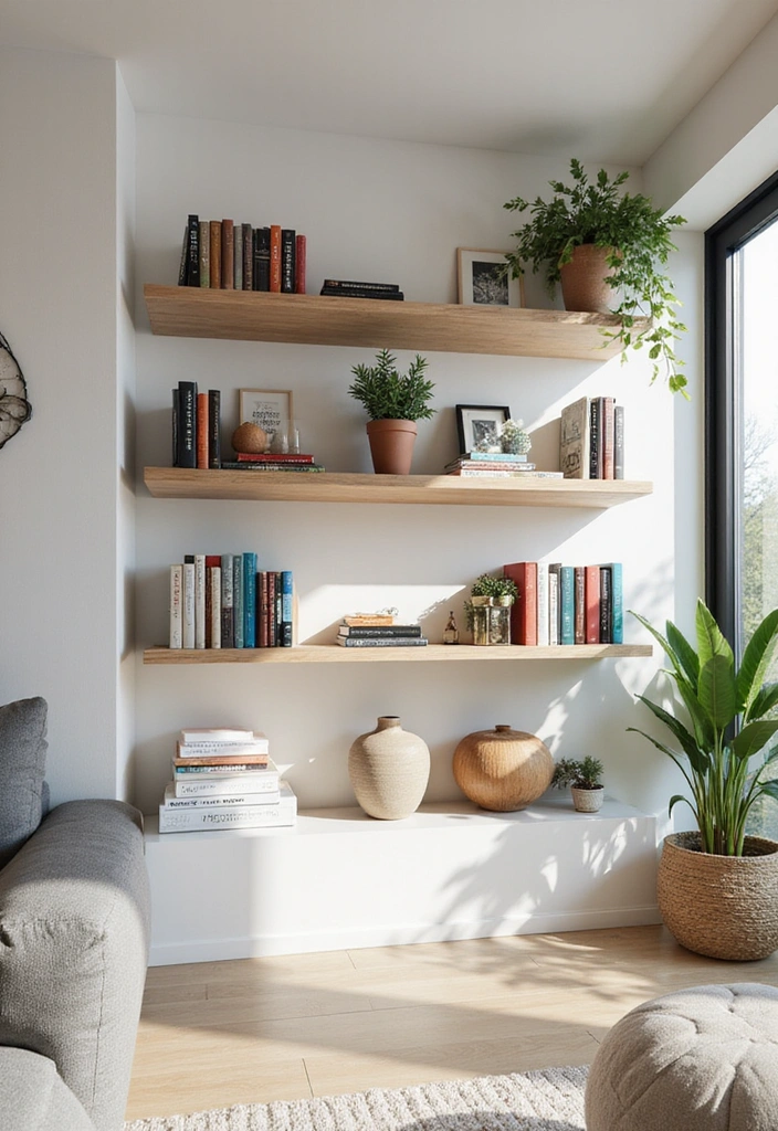 20 DIY Home Library Ideas Every Book Lover Needs to Try (Get Ready for #13!) - 1. Floating Bookshelves