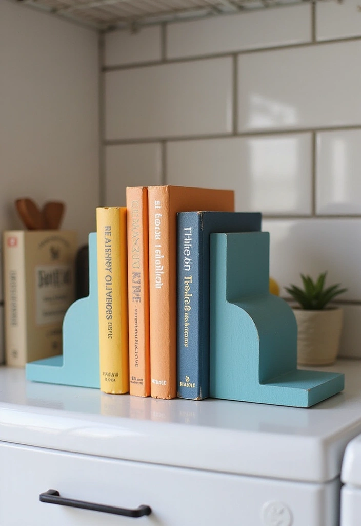 13 Small Laundry Room Ideas for Book Lovers to Save Space and Add Style - 3. Creative Bookends
