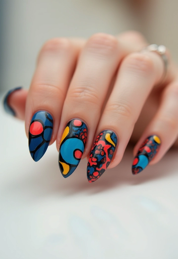 21 January Nail Art Ideas for Book Lovers That Are a Must-See! - 17. Modern Art for Book Lovers
