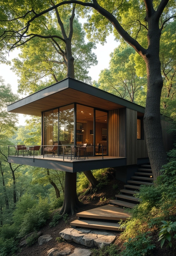 16 Unique Treehouse Designs Perfect for Book Lovers - 12. The Modern Minimalist Tree House