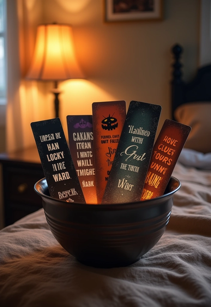 18 Chic Halloween Bedroom Decor Ideas for Book Lovers  - 10. Scary Good Bookmarks