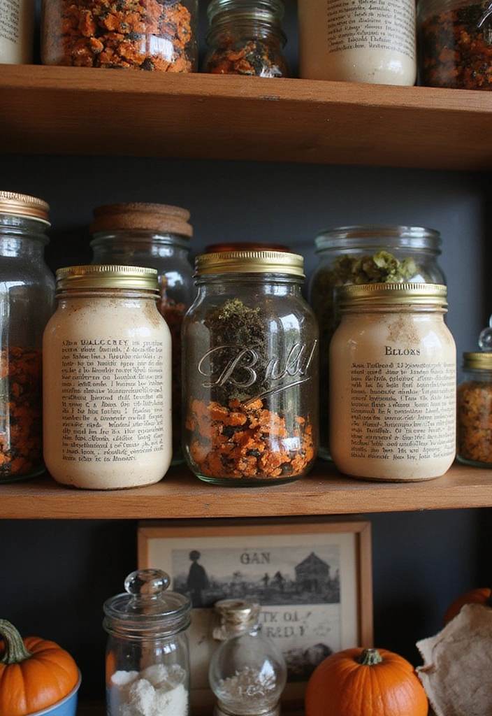 13 DIY Halloween Kitchen Decor Projects Every Book Lover Must Try (#4 Is A Must-See!) - 8. Bookish Glass Jars