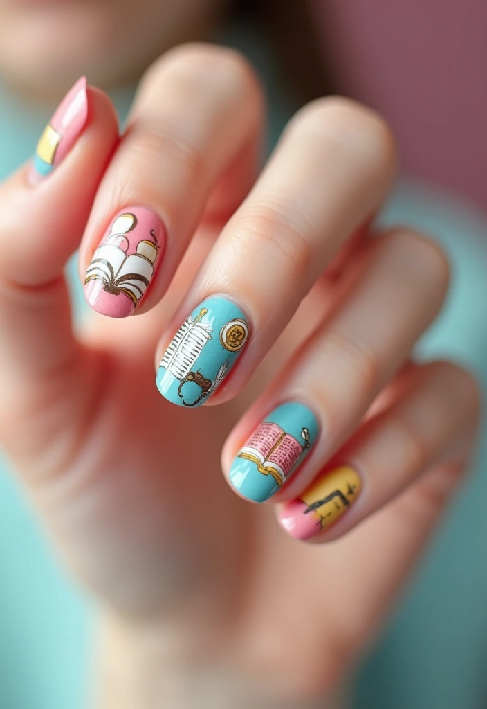 15 November Nail Designs That Will Make Every Book Lover's Heart Skip a Beat! - 4. Bookworm's Palette