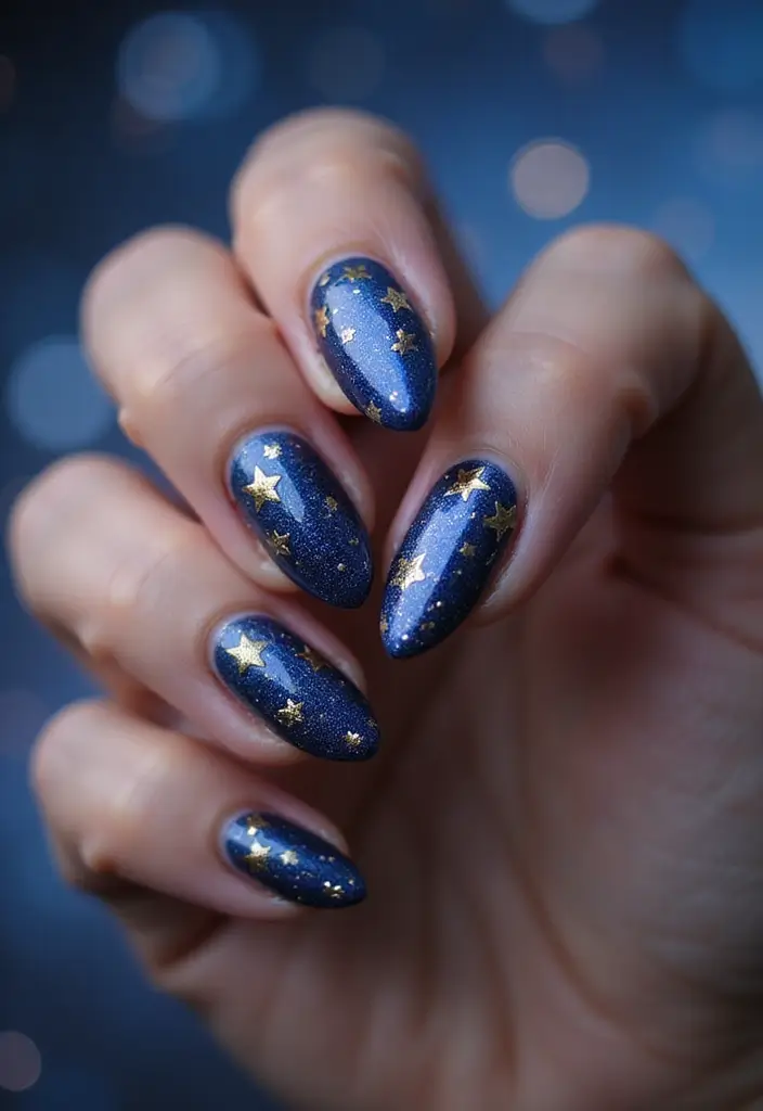 16 Chic Chrome Nail Art Ideas for the Stylish Bookworm (Don't Miss #3!) - 5. Starry Night Chrome for the Dreamer
