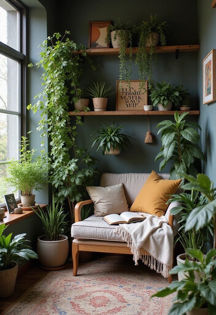 18 Cozy Japandi Book Nook Ideas for Book Lovers Who Crave Comfort! - 18. Incorporating Natural Elements
