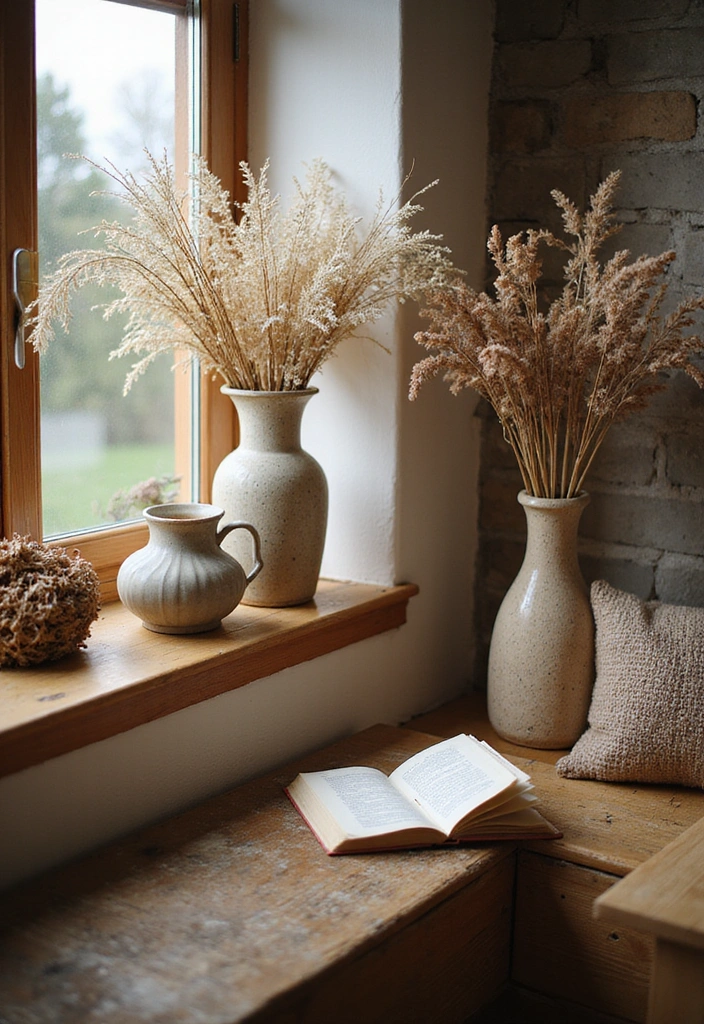 25 Cottagecore Book Nook Inspirations That Will Make You Dream of Reading! - 4. Nature-Inspired Decor
