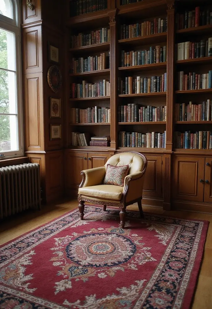 15 Dark Feminine Room Decor Ideas That Will Make Book Lovers Swoon! - 11. Rich, Deep Rugs