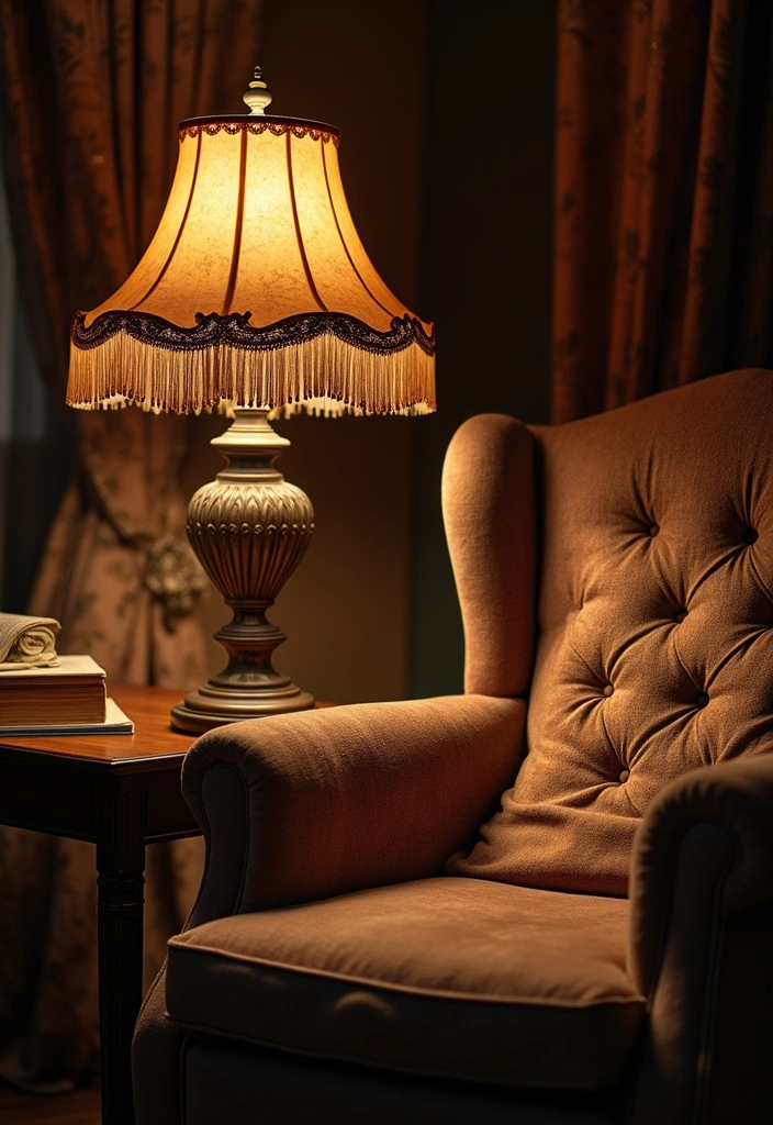 23 Aesthetic Grandmacore Home Decor Ideas for Book Lovers - 4. Vintage Lamps
