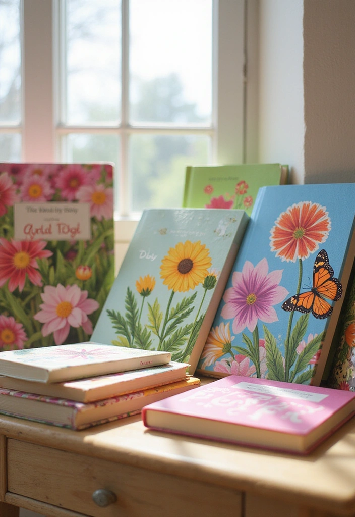22 Easy Spring DIY Decor Projects for Book Lovers (Get Ready to Craft #18!) - 9. Spring-themed Book Covers