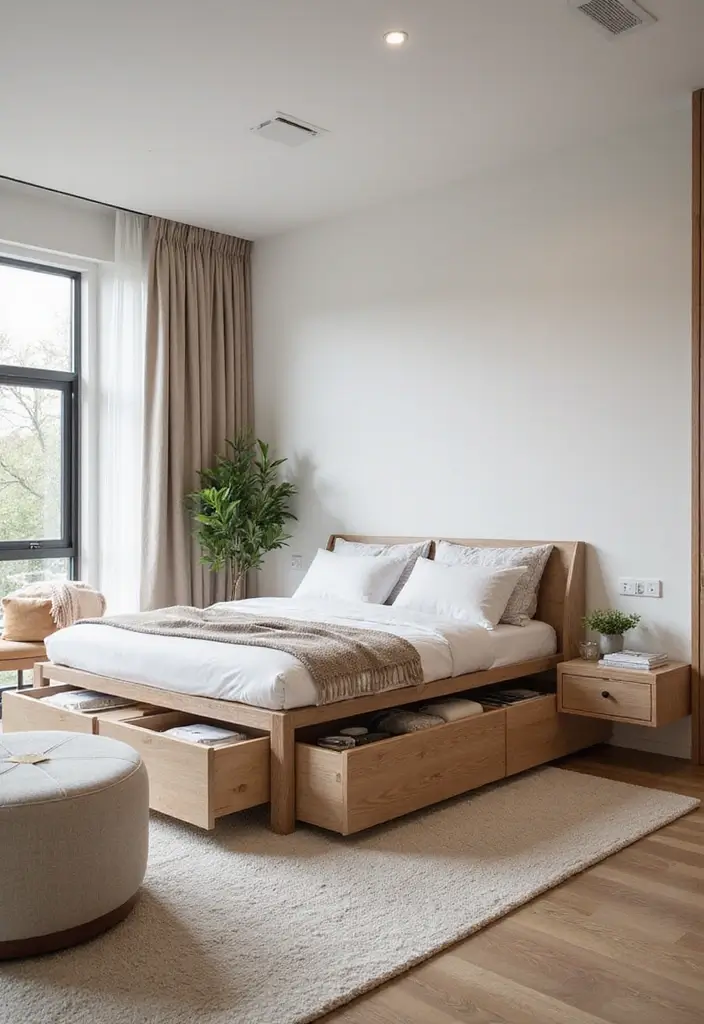 22 Modern Bedroom Decor Ideas for Book Lovers  - 6. Multi-functional Furniture