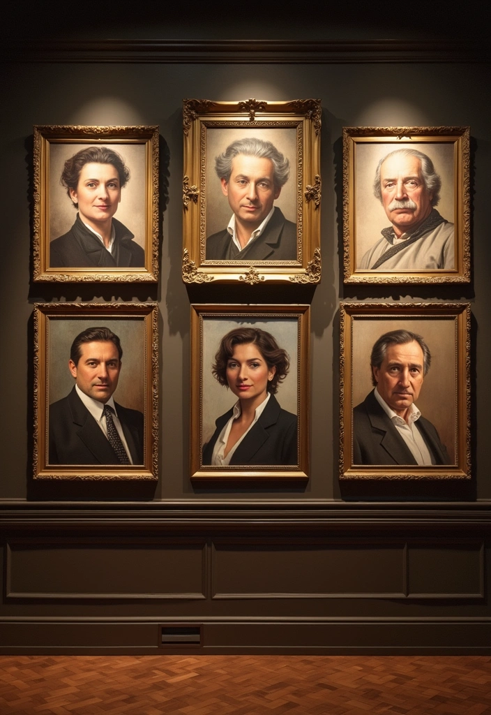 16 Retro Wall Decor Ideas for Book Lovers That Will Inspire Your Next Read! - 8. Iconic Author Portraits