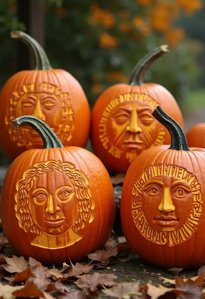 14 Quirky Halloween Home Garden Ideas for Book Lovers - 1. Literary Pumpkin Carvings