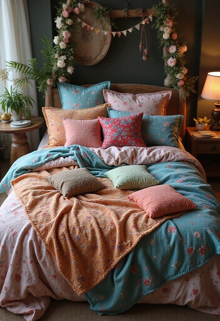 12 Whimsical Maximalist Bedroom Decor Ideas for Book Lovers with Imagination! - 8. Fantasy-Inspired Bedding