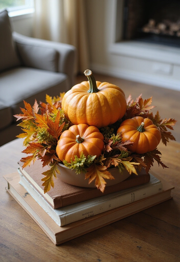 15 Autumn Living Room Decor Ideas Every Book Lover Needs to Try This Fall! - 5. Seasonal Centerpieces