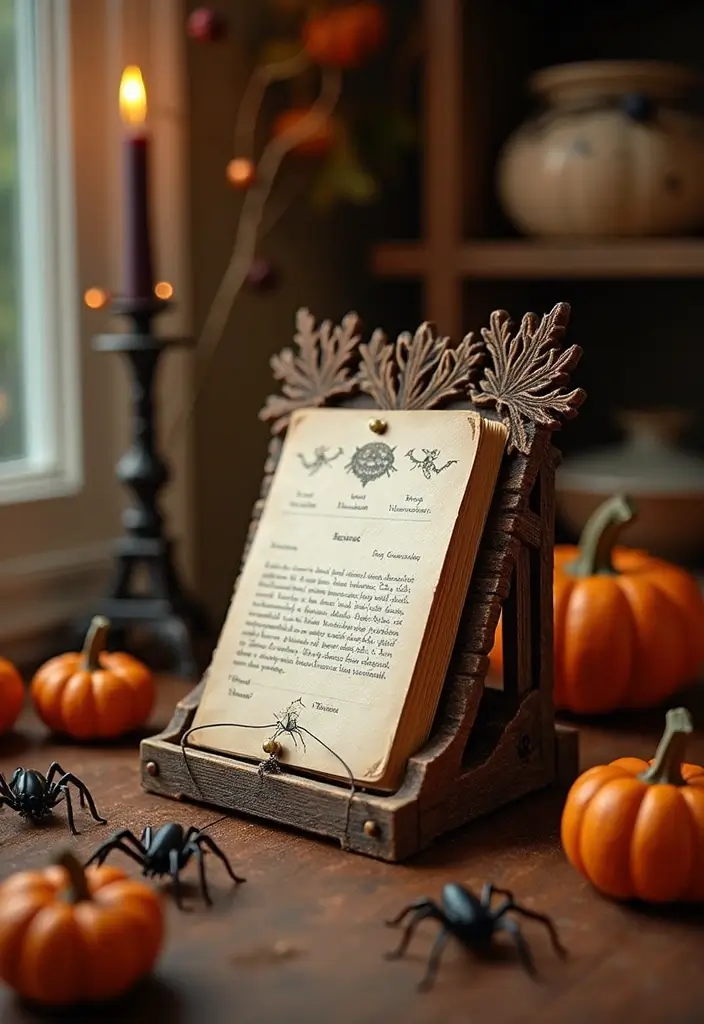 13 DIY Halloween Kitchen Decor Projects Every Book Lover Must Try (#4 Is A Must-See!) - 3. Recipe Book Holder