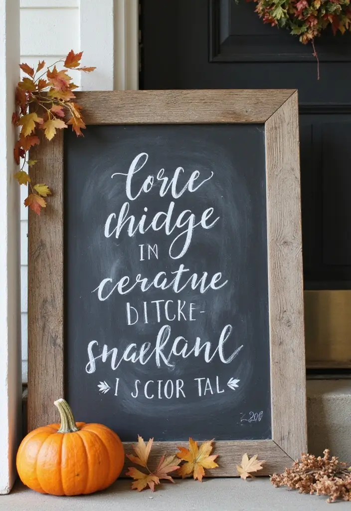 15 DIY Fall Front Porch Decor Ideas for Book Lovers - 10. Seasonal Quote Board