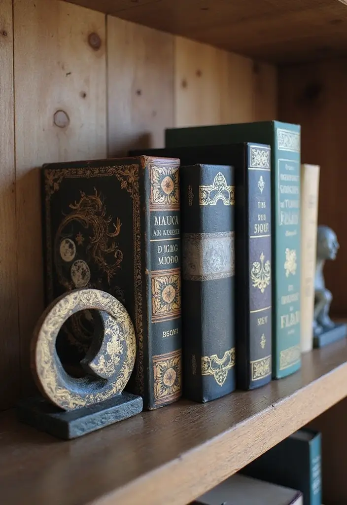 15 Dark Feminine Room Decor Ideas That Will Make Book Lovers Swoon! - 6. Mystical Bookends