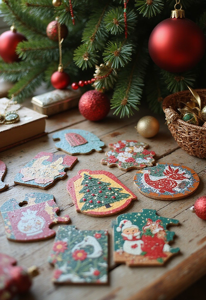 18 Enchanting Christmas Home Decor Ideas Every Book Lover Will Adore! - 11. Bookish Puzzle Decorations